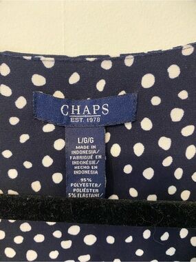 Chaps navy polka dot dress US L